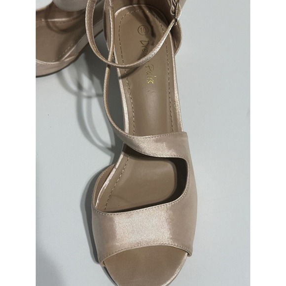 Dream Pairs Champagne Heels Ankle Strap Open Toe Party Dress Shoes Size 10 - Picture 4 of 5